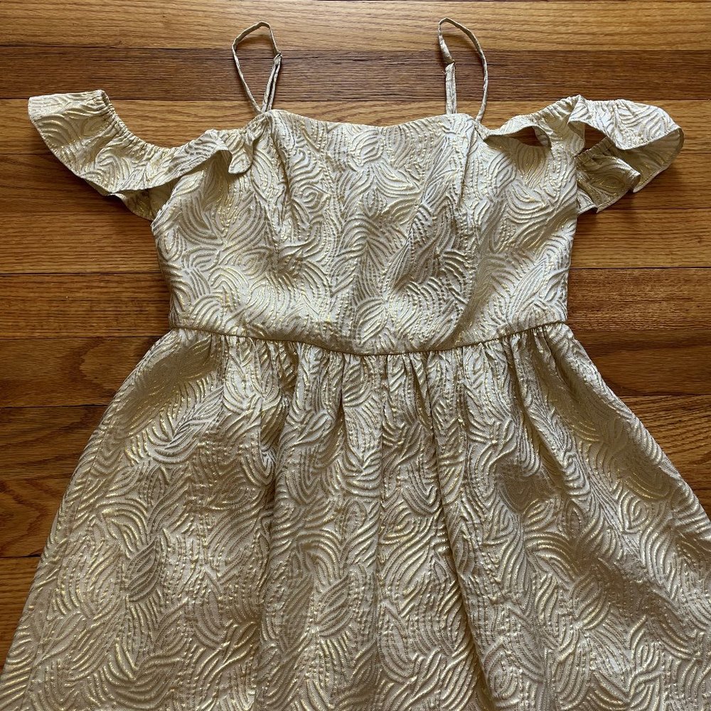Lilly Pulitzer Gold Kariana Silk Dress Size 4 - Picture 3 of 5